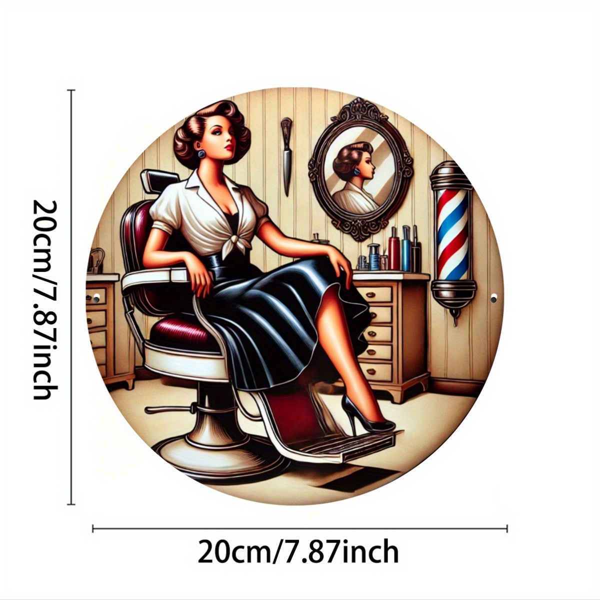 1pc Vintage Barber Shop Metal  - огляд і ціна Vintage Collectible Plates